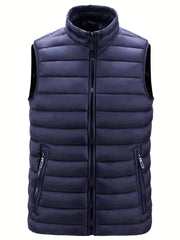 Men's Casual Zipper Pockets Stand Collar Vest