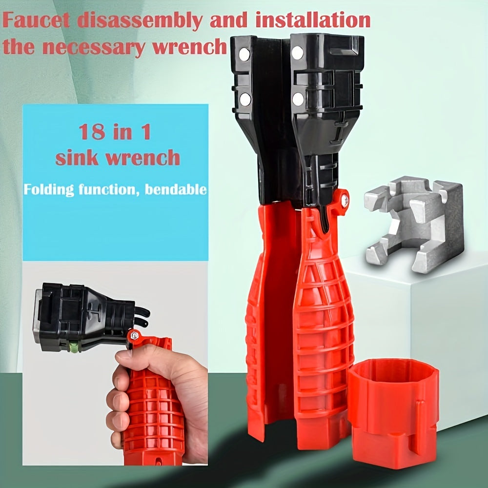 Sink Faucet Installer Wrench Repair Tool - Plumbing Tool with Gradienter