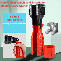 Sink Faucet Installer Wrench Repair Tool - Plumbing Tool with Gradienter