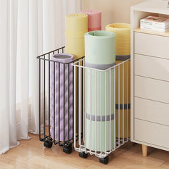 Sports Equipment Storage Rack with Wheels - Organizer for Yoga Mat and Dumbbells