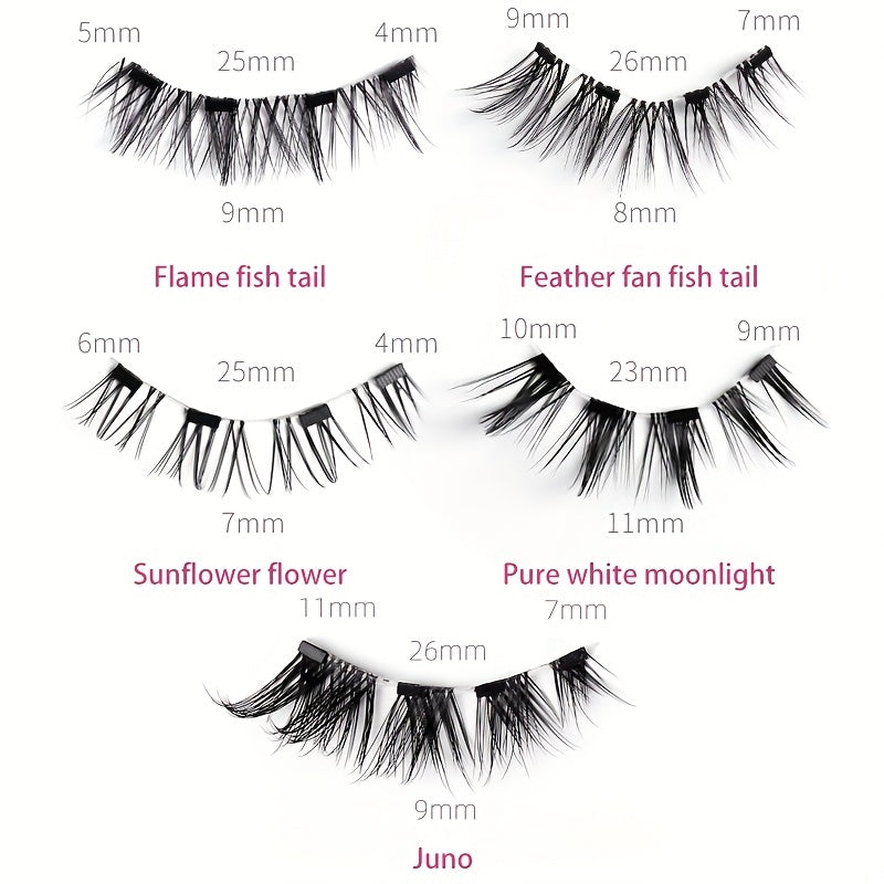 Magnetic False Eyelashes With Applicator Kit Eye Elongated Eyelashes No Glue