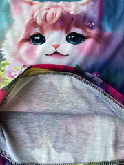 Cat Graphic Princess Dress for Girls