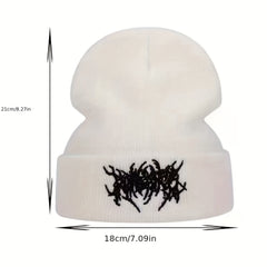 Gothic Style Letter Embroidery Knitted Hat Warm Hat