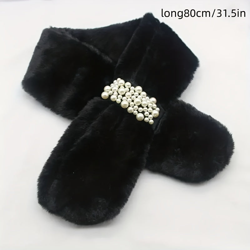 Faux Fur Warm Scarf Plush Winter Scarf Soft Warm Coldproof Windproof