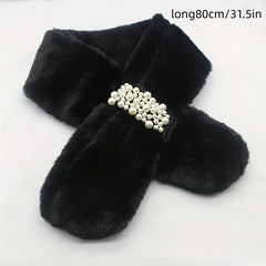 Faux Fur Warm Scarf Plush Winter Scarf Soft Warm Coldproof Windproof