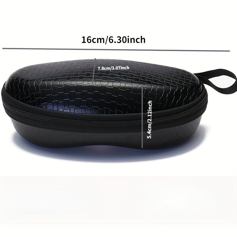 Men's Textured PU Leather Glasses Case Hard Protective Sunglasses Cover