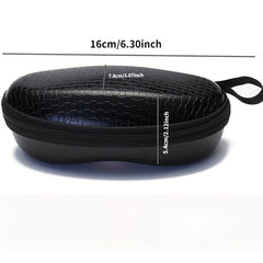 Men's Textured PU Leather Glasses Case Hard Protective Sunglasses Cover