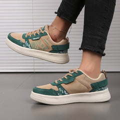 Retro Graphic Print Block Skate Shoes Casual Sneakers