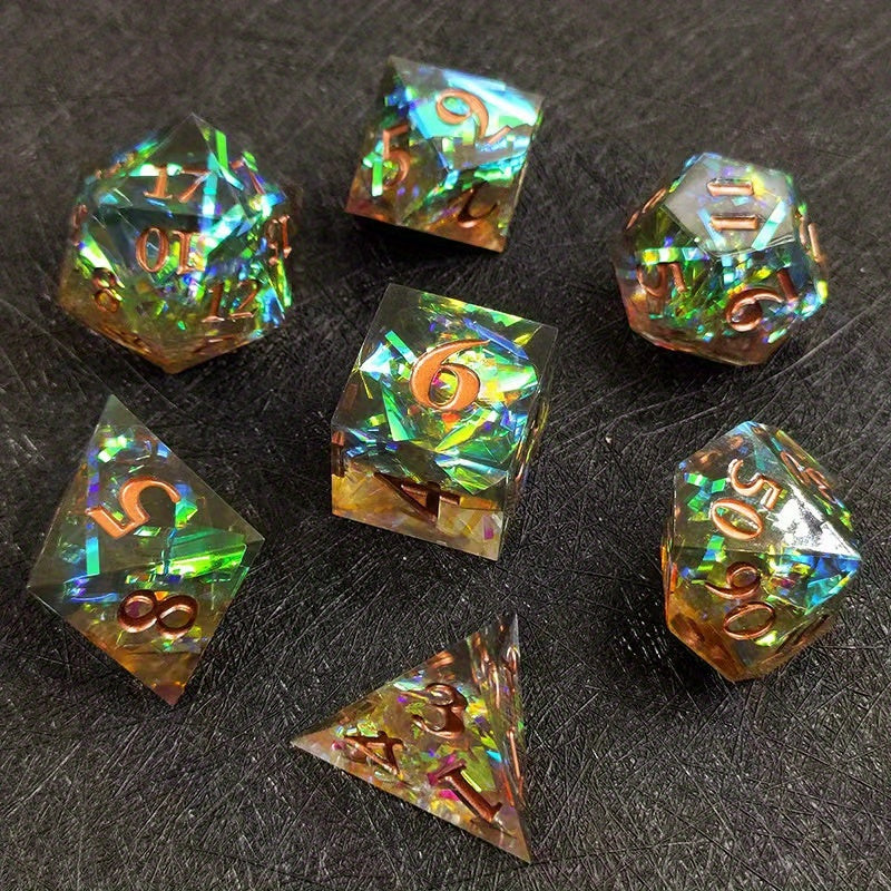 Resin Colored Stripes Dice Multifaceted Game Dice