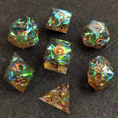 Resin Colored Stripes Dice Multifaceted Game Dice