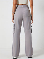 Denim Cargo Pants Mid Rise Loose Casual Kpop Cargo Jeans