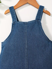 Baby Girls Heart Graphic Cotton Suspender Overalls