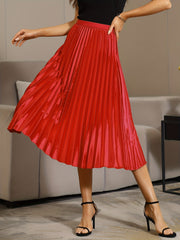 Elastic Waist Pleated Skirt for Women's Spring & Summer Clothing