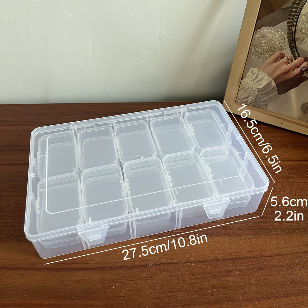 26pcs Plastic Clear Storage Box Organizer Jewelry DIY Art