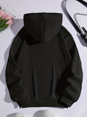 Heart Graphic Sports Hoodie with Front Pocket