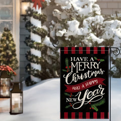 Christmas & New Year Garden Flag - Double Sided Outdoor Decor