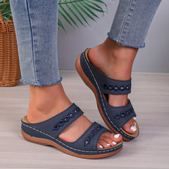 Casual Open Toe Slippers Hollow Out Thick Sole Sports Half Slippers
