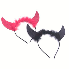 Halloween Devil Costume Hair Hoop Devil Horns Headband Decoration Props