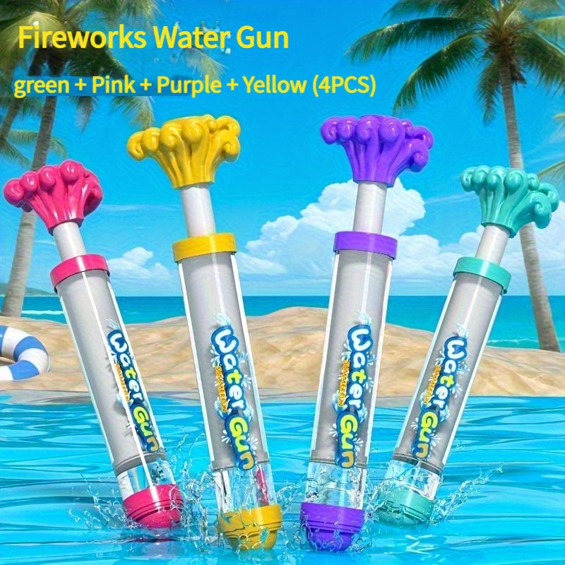 4pcs Push Pop Firework Water Toy Romantic Sprayer for Parties