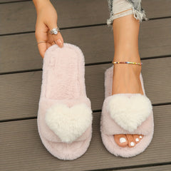 Heart Pattern Flatform Slip On Slippers Soft & Comfy Shoes