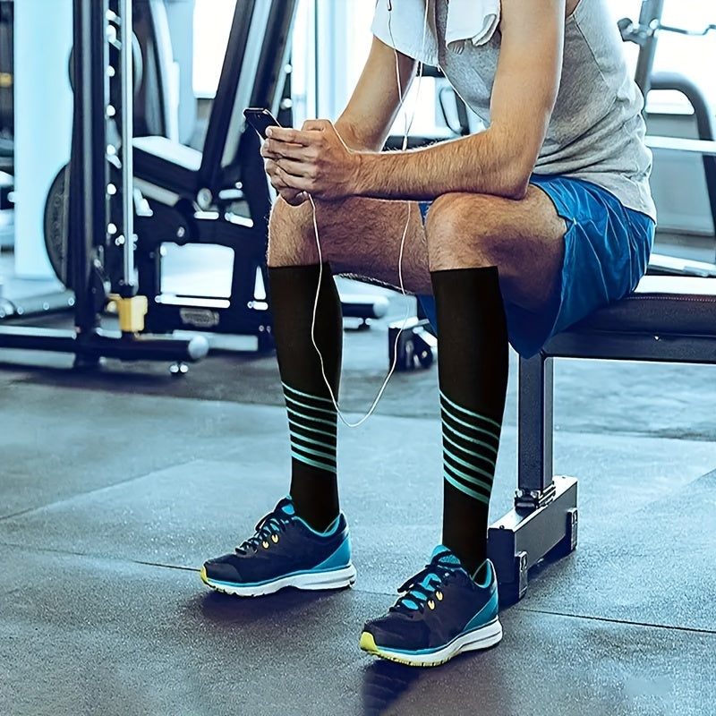 6 Pairs of Non-Slip Compression Thigh Socks for Fitness, Running, Cycling