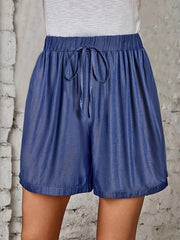 Solid Drawstring Waist Shorts for Spring & Summer