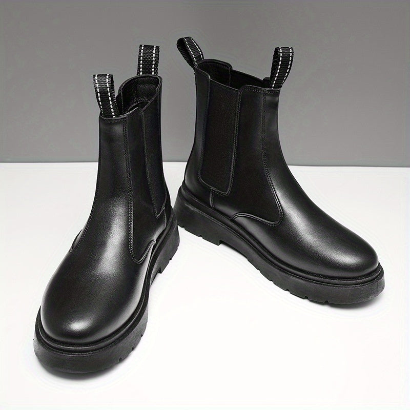Men's High Top Round Toe Chelsea Boots