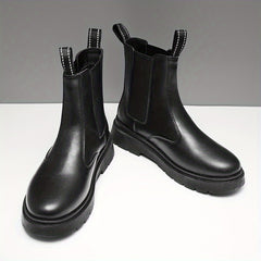 Men's High Top Round Toe Chelsea Boots