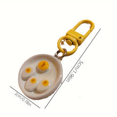 4pcs Breakfast Keychain Pendant Creative Decoration For Car Keys