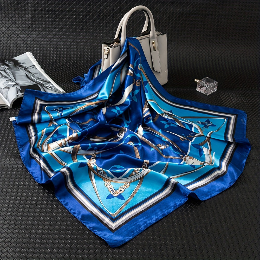 Geometric Flower Pattern Square Scarf