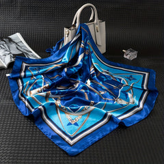 Geometric Flower Pattern Square Scarf