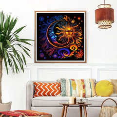 Sun & Moon Artificial Diamond Painting Kit - DIY 5D Diamond Art Home Decor