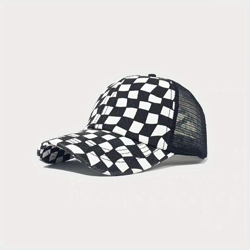 Leopard Print Mesh Baseball Cap Breathable Visor Cap Adjustable Trucker Hat