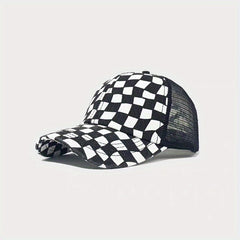 Leopard Print Mesh Baseball Cap Breathable Visor Cap Adjustable Trucker Hat