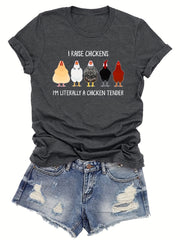 Chicken Graphic Sports T-shirt for Women