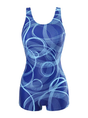 Circle Pattern Slim Fit Boxer Short Swimsuit