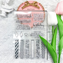 4x6 inch Birthday Candle Decor Clear Stamp