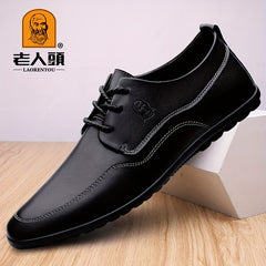 LAORENTOU Men's Leather Loafer Shoes Soft Sole Dress Shoes