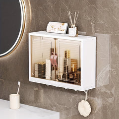 Wall Mounted Storage Box Makeup Organizer Dustproof Skincare Holder