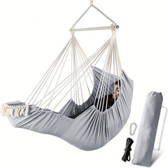 Outdoor Garden Oversized Hammock Swing Chair Tassel Hammock Detachable Iron Pipe