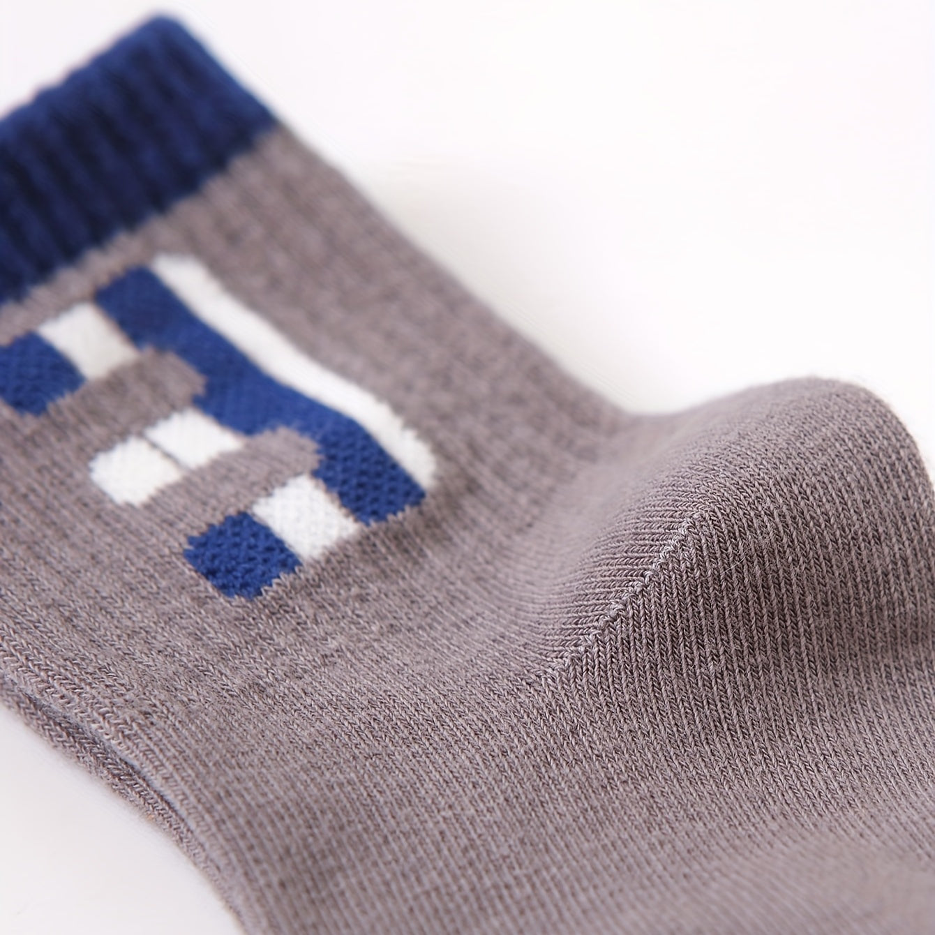 5 Pairs Boys Casual Number Graphic Print Soft Socks For Spring Summer Kids Teen