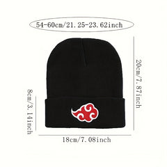 Men's Knit Hat Red Cloud Embroidery Anime Style Beanie