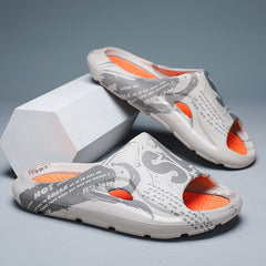 Men's Graffiti Print Pillow Slides Non Slip Slippers