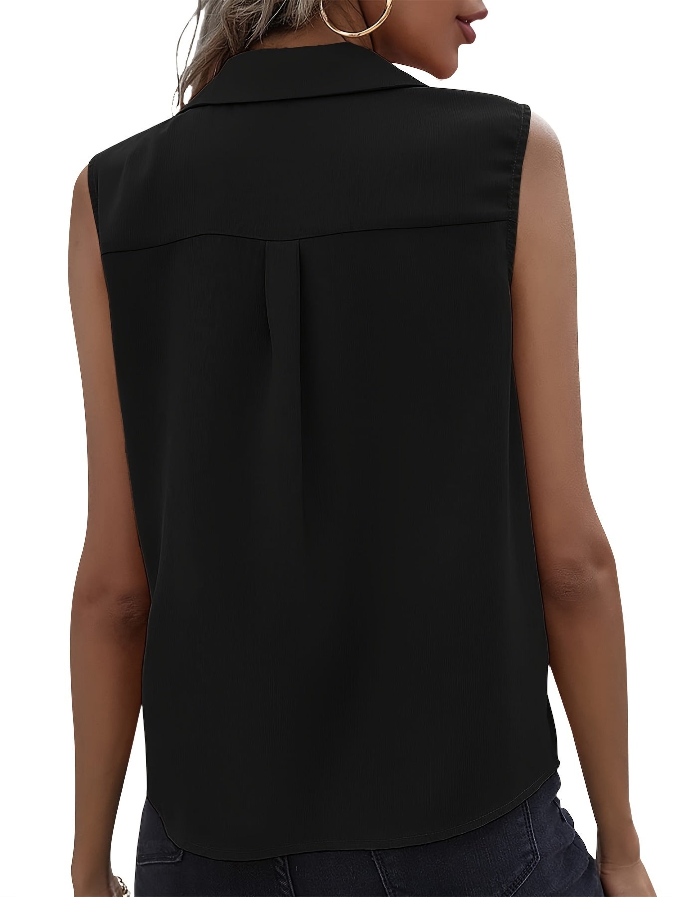 Sleeveless Button Vest Blouse for Summer Women's Clothing