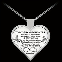 Girls Heart Pendant Necklace Holiday Gift To Granddaughter