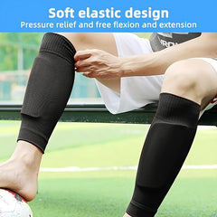 2 Pairs Soccer Socks Calf Socks Shin Guards Football Training Gear