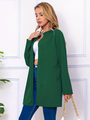 Solid Open Front Blazer Long Sleeve Casual Blazer