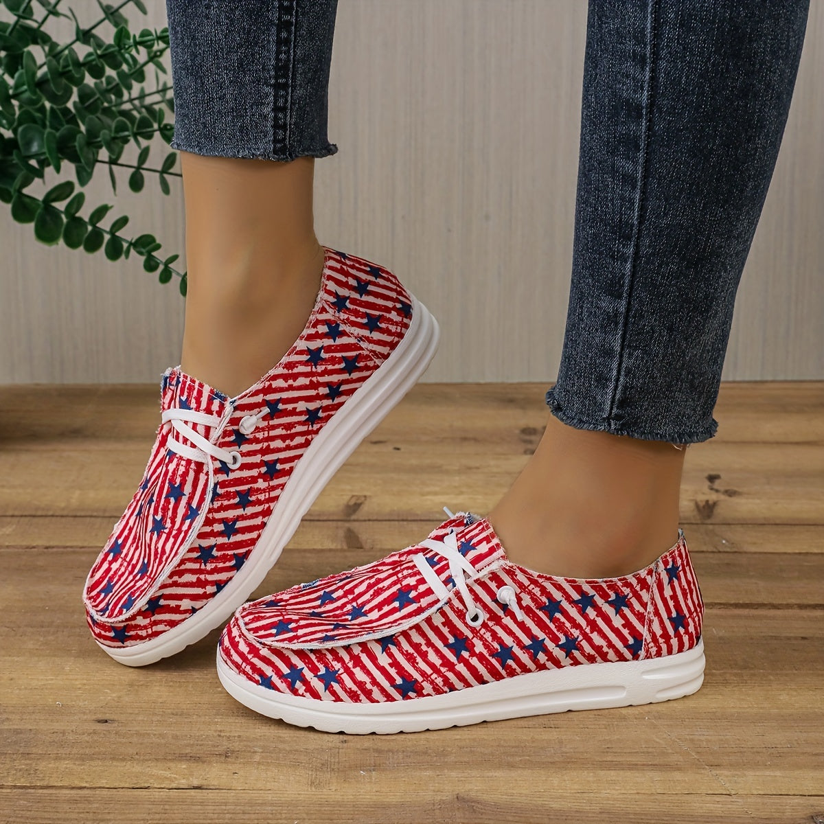Women's 4th of July Slip On Casual Sneakers
