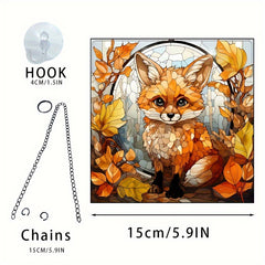 Autumn Smell Squirrel Home Window Decoration - Wall Decor