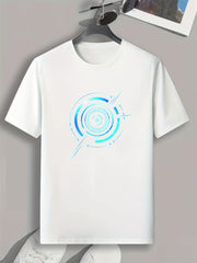 Pattern Print Men's Sports T-shirt Graphic Tee for Fitness Activities